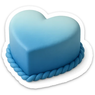 heart-shaped fondant cake with ombre blue sticker