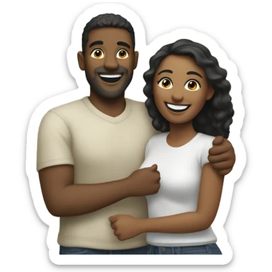 happy couple outdoors smiling sticker