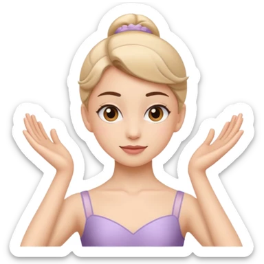 Ballet Dancer, emoji style, with clean lines, no face on objects, white background sticker
