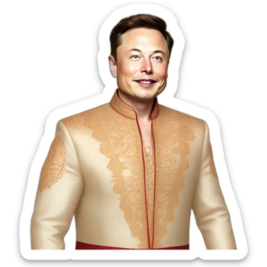 Elon Musk in Indian ethnic wear  sticker