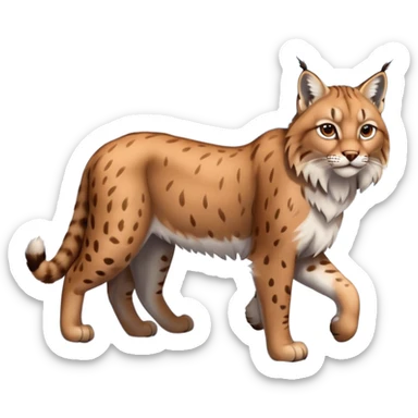 Eurasian Lynx wandering in the snow beautiful aesthetic full image scenery sticker