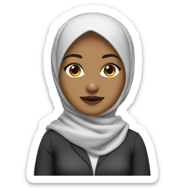 hijabi rocket scientist with black eyes and light skin  sticker