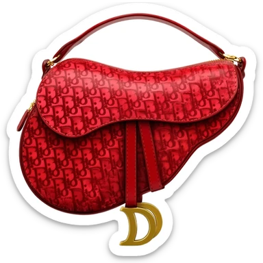 red dior printed saddle bag sticker