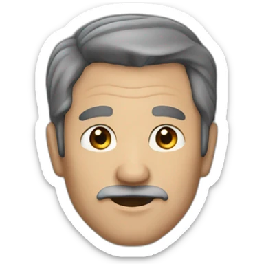 55 year old man, dark hair, no moustache sticker