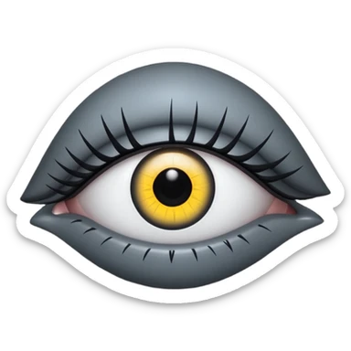 Minimal emoji, gothic futuristic eye, cold grey sclera, the pupil is fully replaced by a solid black number 8, occult cyber aesthetic, sharp clean lines, flat emoji design, centered, transparent background sticker