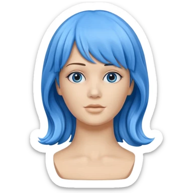 blue wig sticker