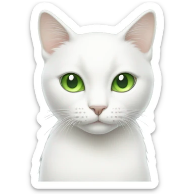 white cat with greenish eyes sticker