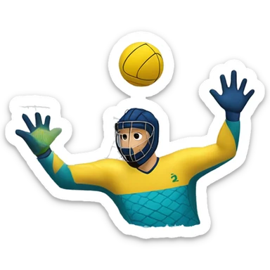 water polo goalkeeper stopping a shoot sticker