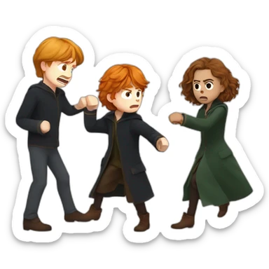 Hermione granger punches Ron Weasley sticker