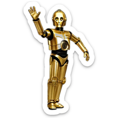 C3po waving sticker