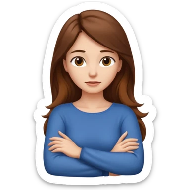 A woman’s Arms crossing over her neck sticker