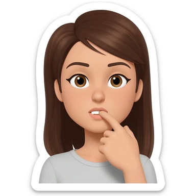 A woman biting her finger sticker