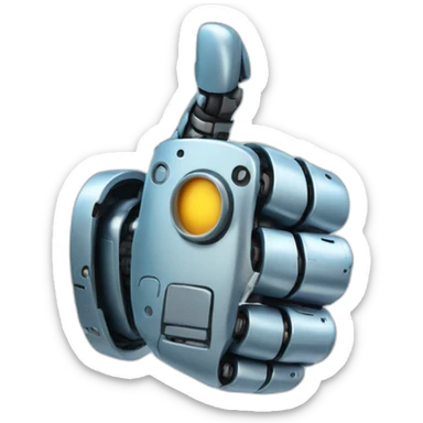 robot hand thumb up sticker