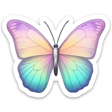 Pastel Gradient Hue Iridescent Butterfly sticker