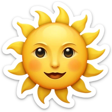 big sun with small tiny yellow moon moon beside it  sticker