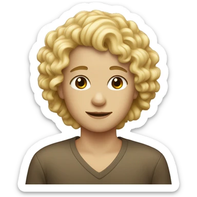 blonde girl and boy with curly hair  sticker