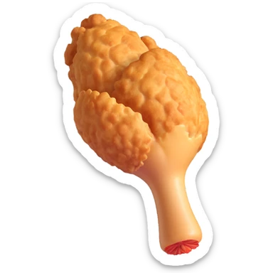 single fried chicken leg, KFC style, extra crispy, mouthwatering sticker