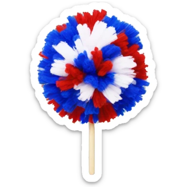 red white and blue cheer pom poms sticker