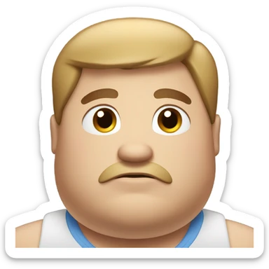 Fat man with brown hair and blue eyes  sticker