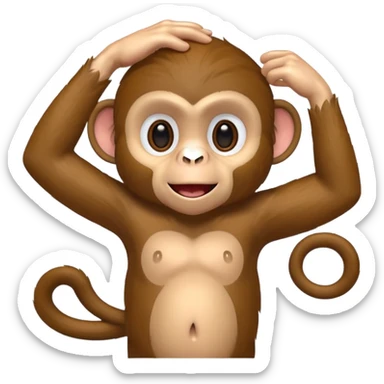 cartoon monkey scratching armpit sticker