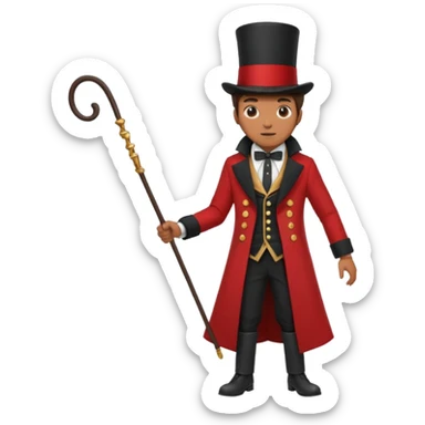 Ringmaster – Man in red coat and top hat, holding a whip or mic, full body sticker