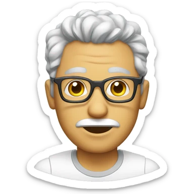 man with glasses and salt and pepper hair sticker