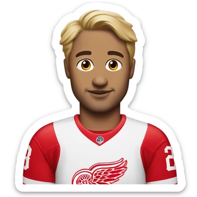 Aussie wearing a Detroit red wings Jersey  sticker