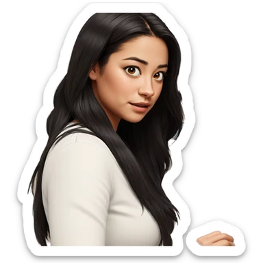 realistic portrait of girl sticker