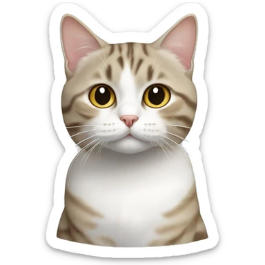 British cat tabby white and great  sticker
