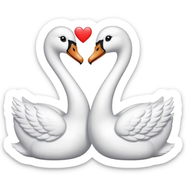 Cisnes con corazón con venda sticker