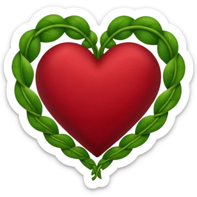 dark red heart with vines sticker