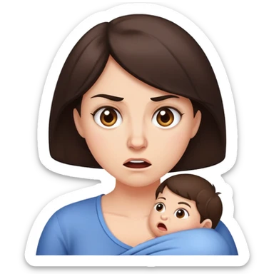 Brunette with Postpartum rage sticker