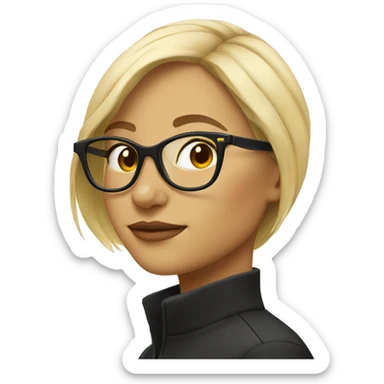 Beautiful blonde woman side profile wearing glasses  sticker