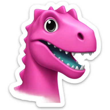 Pink dinosaur sticker
