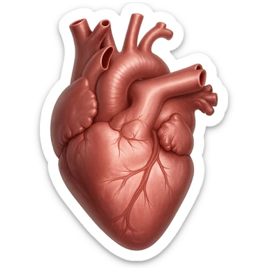 realistic digital art of a heart with a soft satin sheen, no background sticker