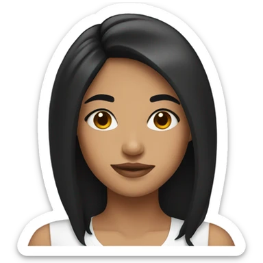 Latina girl with black hair sticker