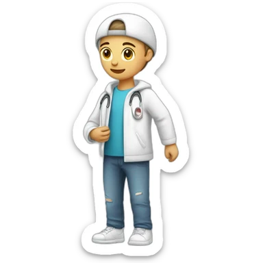 Un garçon blanc qui a une blessure dans les jous sticker