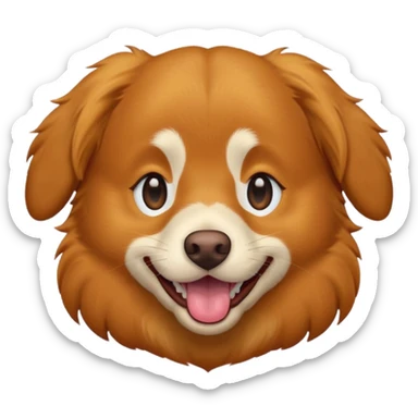 nova scotia duck tolling retriever with a brown face and tongue out emoji style sticker