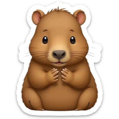 capybara with shy fingers sticker sticker