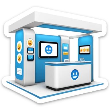 booth in an professional fair sticker
