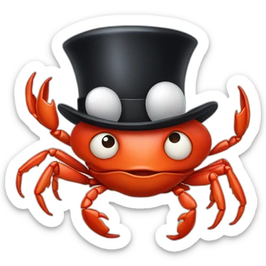 Crab with a magician tophat sticker