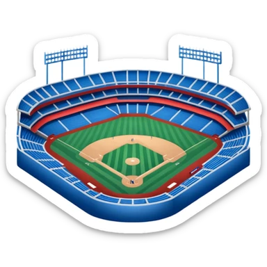 baseball stadium blue (#00A3E0) and red (#F9423A) sticker