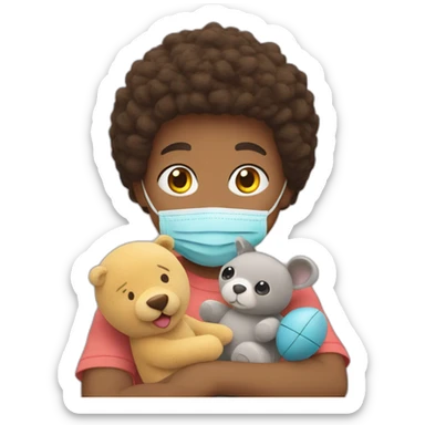 playing in kindergarten with soft toys sticker