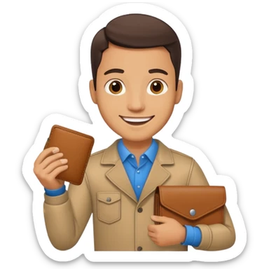 ligth man with wallet in hand sticker