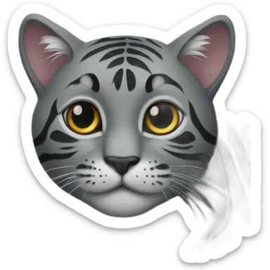dark grey tiger cat sticker