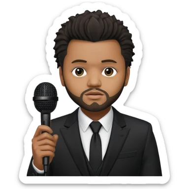 The weeknd holding microphone sticker