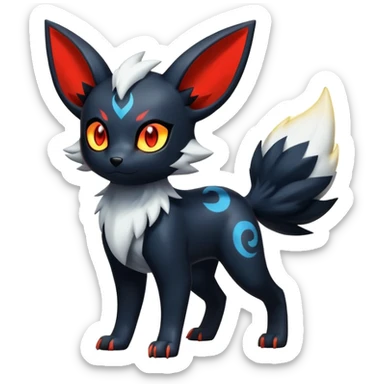 Shiny Litten-Umbreon-Absol-Hybrid (full body) sticker