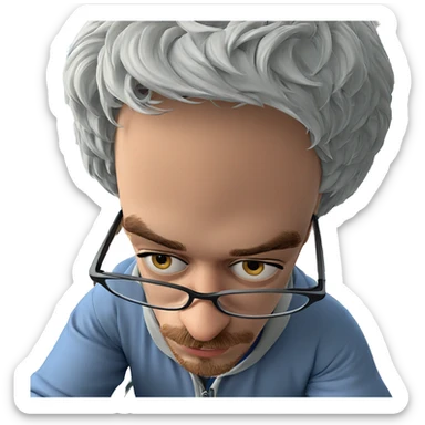 thoughtful boy in glasses sticker