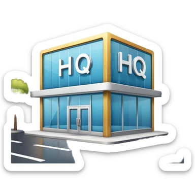 modern shop with the word HQ in the sign sticker