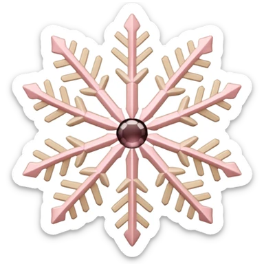Light pink and beige snow flake  sticker